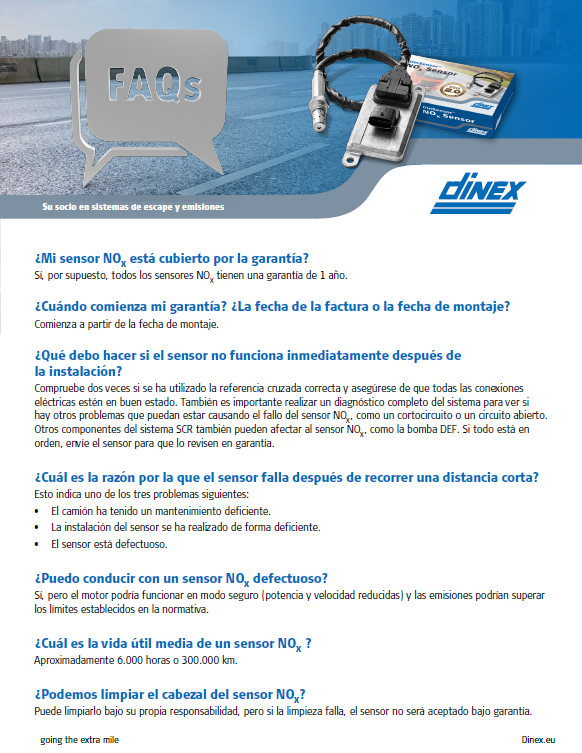 Preguntas frecuentes sobre los sensores de NOx